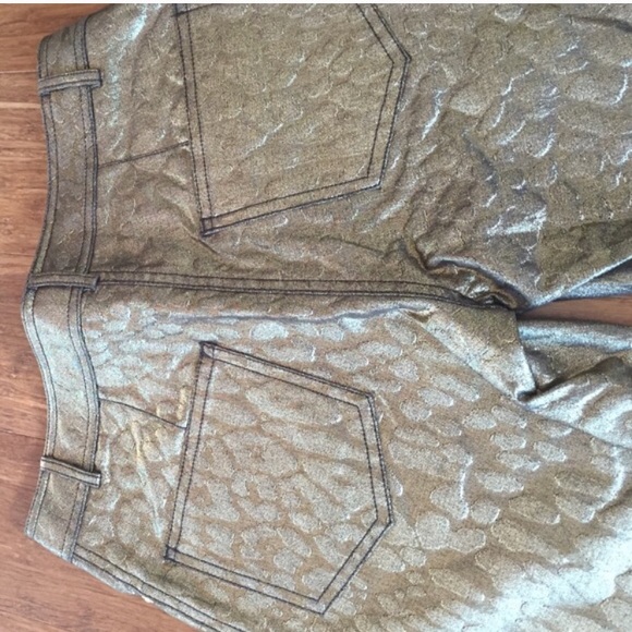 Gold Metallic Skin Jacquard Thora Pant - Picture 4 of 4